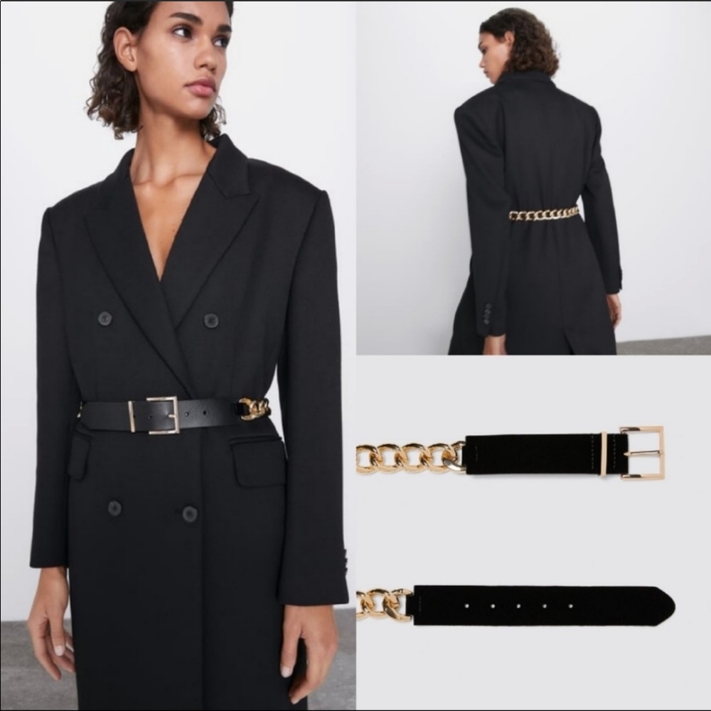 Zara NWT Chain and Velvet Belt ! Very trendy